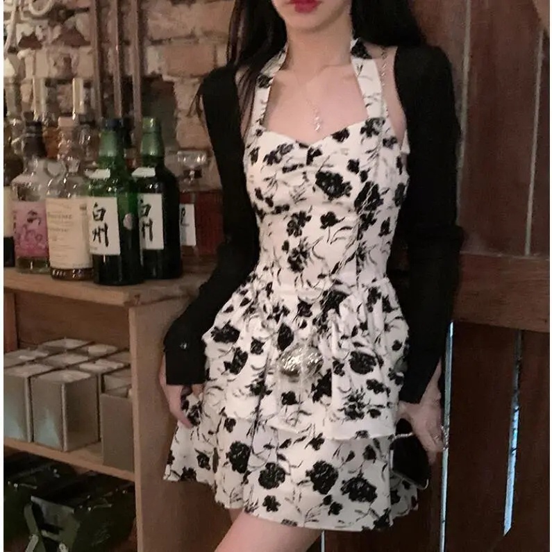 Áo khoác cardigan chống nắng hoặc Đầm hoa Perty thời trang mùa hè phong cách Hàn Quốc cho nữ tùy chọn