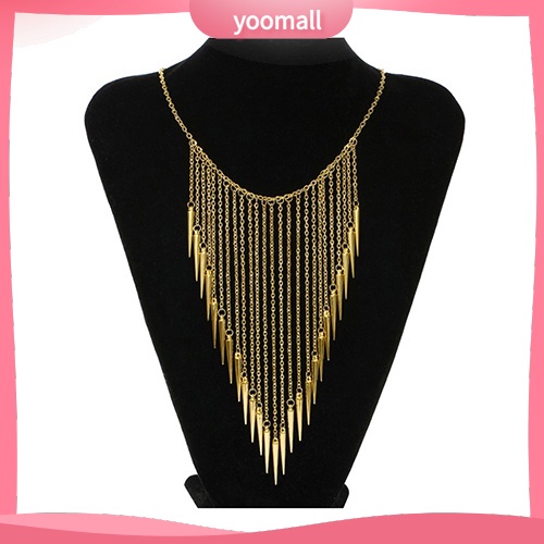 Vòng cổ Dài Đính Đinh Tán Tua Rua Phong Cách Punk Thời Trang Dành Cho Nữ