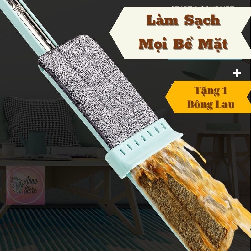 Cây Lau Nhà Tự Vắt Thông Minh Xoay 360 độ [Tặng Thêm 1 Bông Lau]