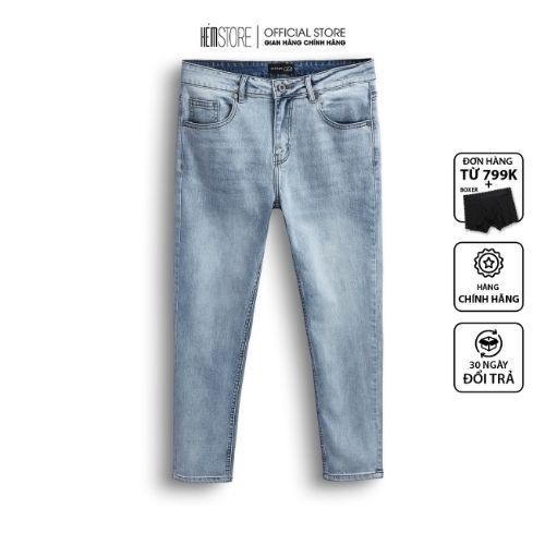 |Hẻm Store| Quần jean nam, quần bò nam SATOSHI xanh ống vừa SAQJ46 dáng regular fit, phong cách trẻ trung năng động !