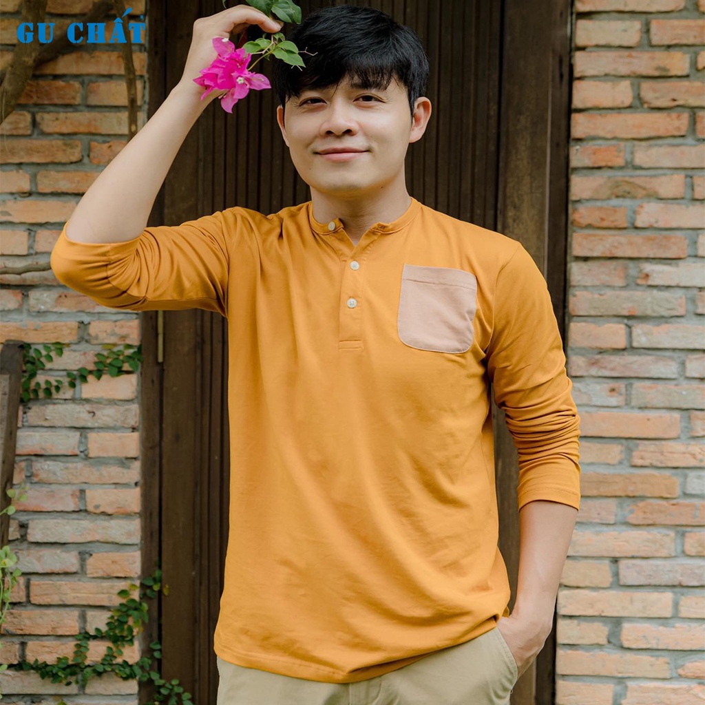 Áo Thun Nam Cổ Tròn Dài Tay GU CHẤT, Chất Cotton Cao Cấp, Không Phai Màu, Co Giãn Tốt, GUTD01