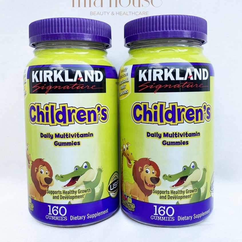 [ Date 1-2/2023] Kẹo dẻo bổ sung vitamin cho trẻ em Kirkland Children’s Complete Multivitamin 160 viên Mỹ