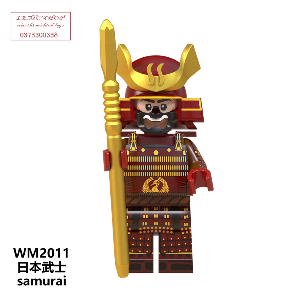 Đồ chơi xếp hình Minifigures - nhân vật Samurai Shogun võ sĩ đạo Nhật Bản Lemoshop,đồ chơi lắp ráp trẻ em wm6096