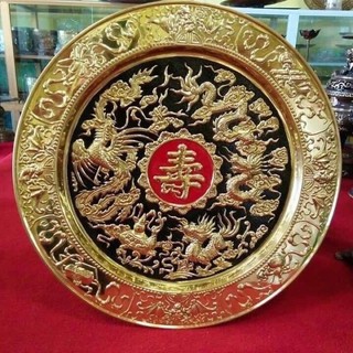 Mâm đồng chạm tứ linh