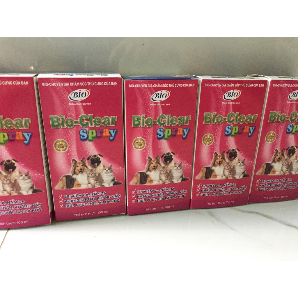 BIO-CLEAR SPRAY 100ml. Sạch ghẻ, nấm da cho chó mèo hiệu quả