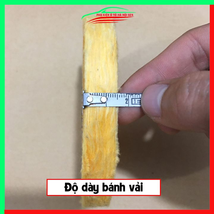 Bánh vải đánh bóng D125 sợi nỉ màu vàng kích thước 125mm x15mm