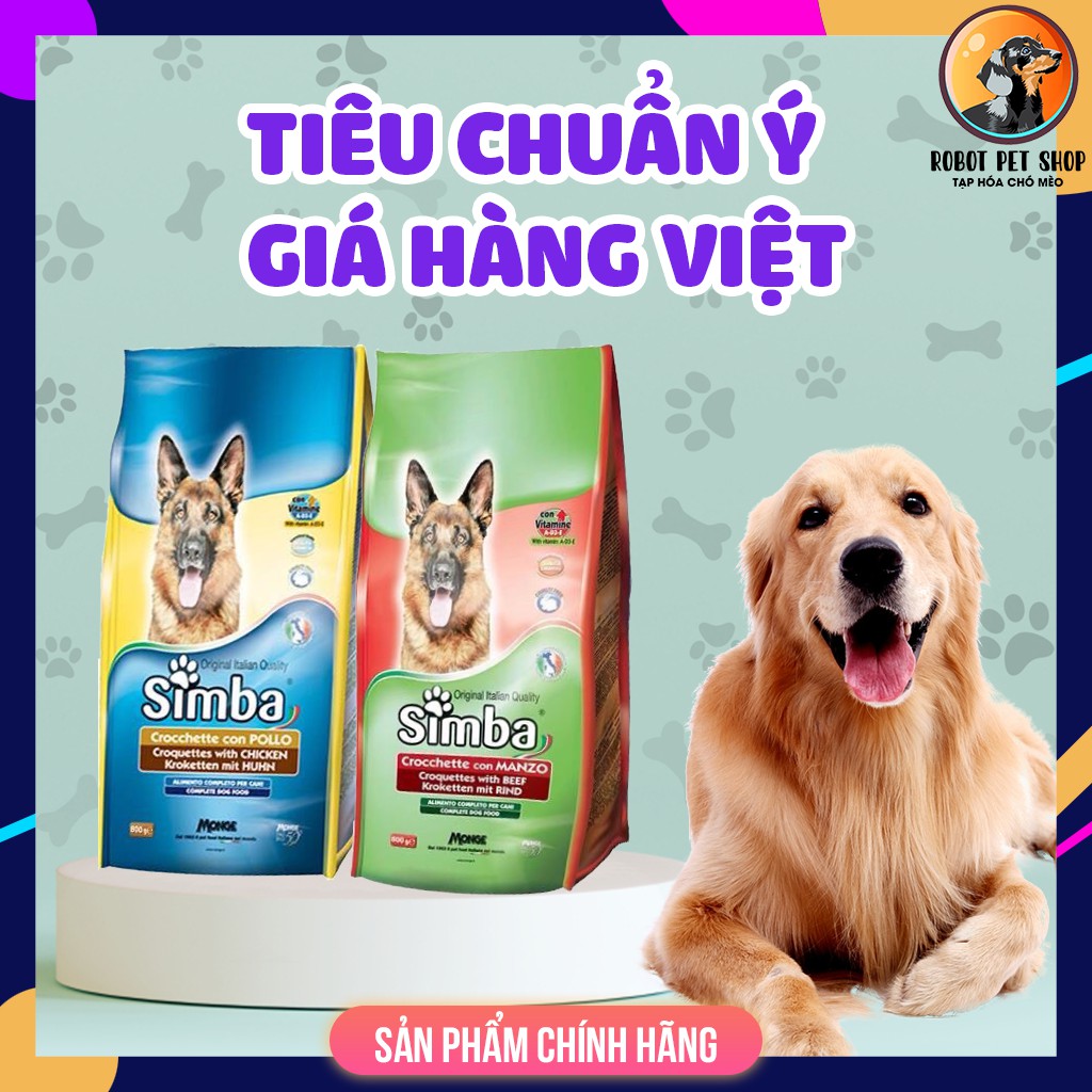 800gr Hạt khô giá rẻ cho chó Simba  ROBOT PETSHOP