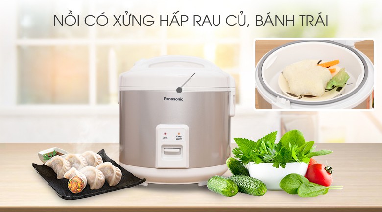 Nồi cơm điện Panasonic 1.8 lít SR-MVN187LRa mới 100%,Lòng nồi bằng hợp kim nhôm tráng men chống