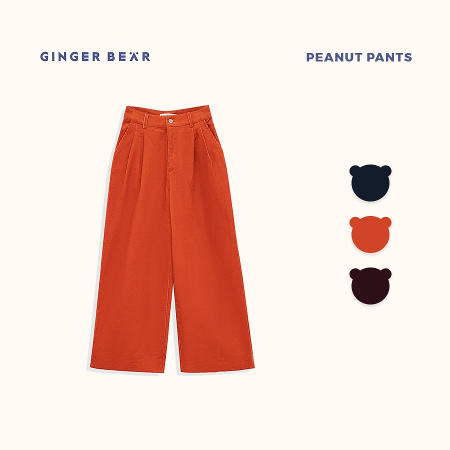Quần Dài Nhung Tăm Ống Rộng Peanut Pants - Gingerbear ( Có Ảnh Chụp Tại Cửa Hàng )