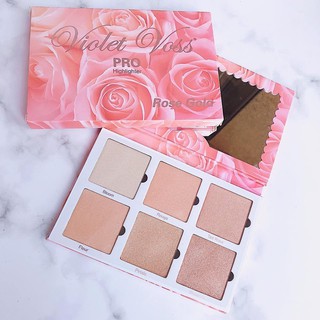 [Thanh Lý] Bắt Sáng Violet Voss Pro Rose Gold Highlighter Palette. Bảng Highlight. Nhũ Màu Vàng Hồng