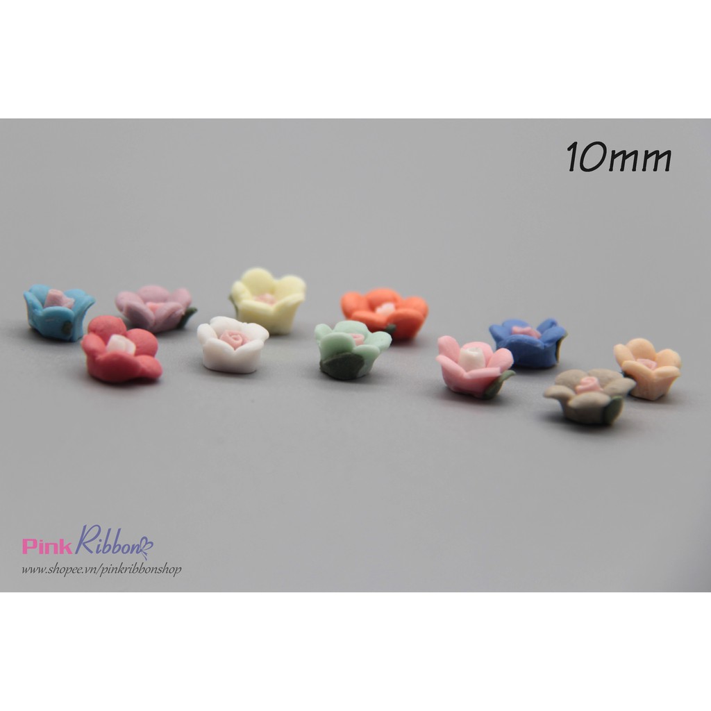 Hoa gốm nhí cỡ 10mm - Set 10 bông