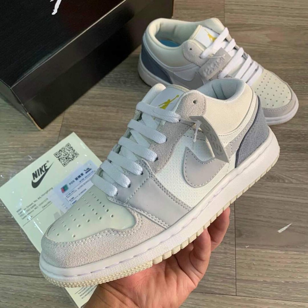 Giày Jordan 1 Low Paris xám xanh✿ 𝐅𝐫𝐞𝐞 𝐬𝐡𝐢𝐩✿Giày thể thao JD1 xám xanh paris thấp cổ nam nữ 2021