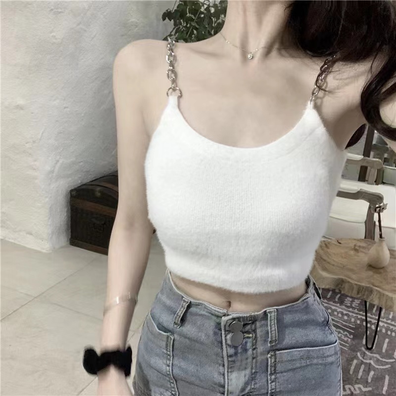 Áo kiểu croptop hai dây kiểu xích quyến rũ thời trang dành cho nữ