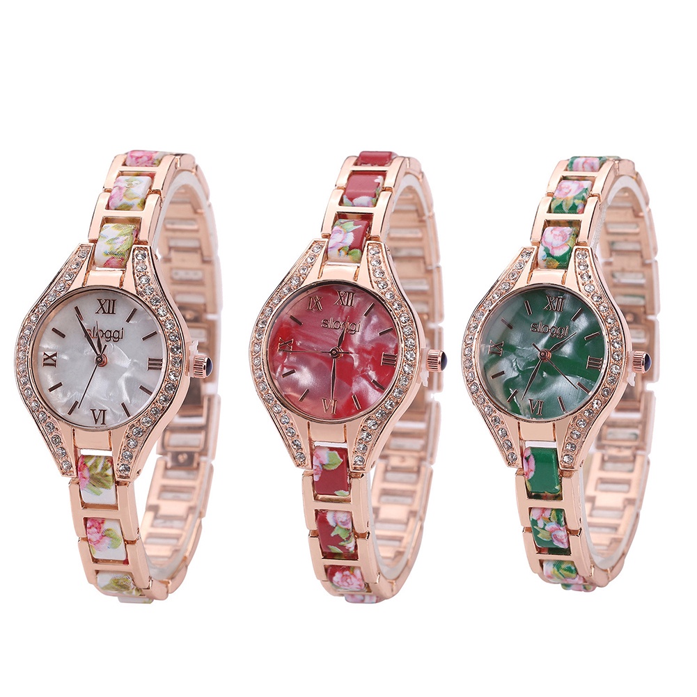 MACmk Rhinestone Slim Band Women Lady Elegant Bracelet Wrist Watch Charming Gift