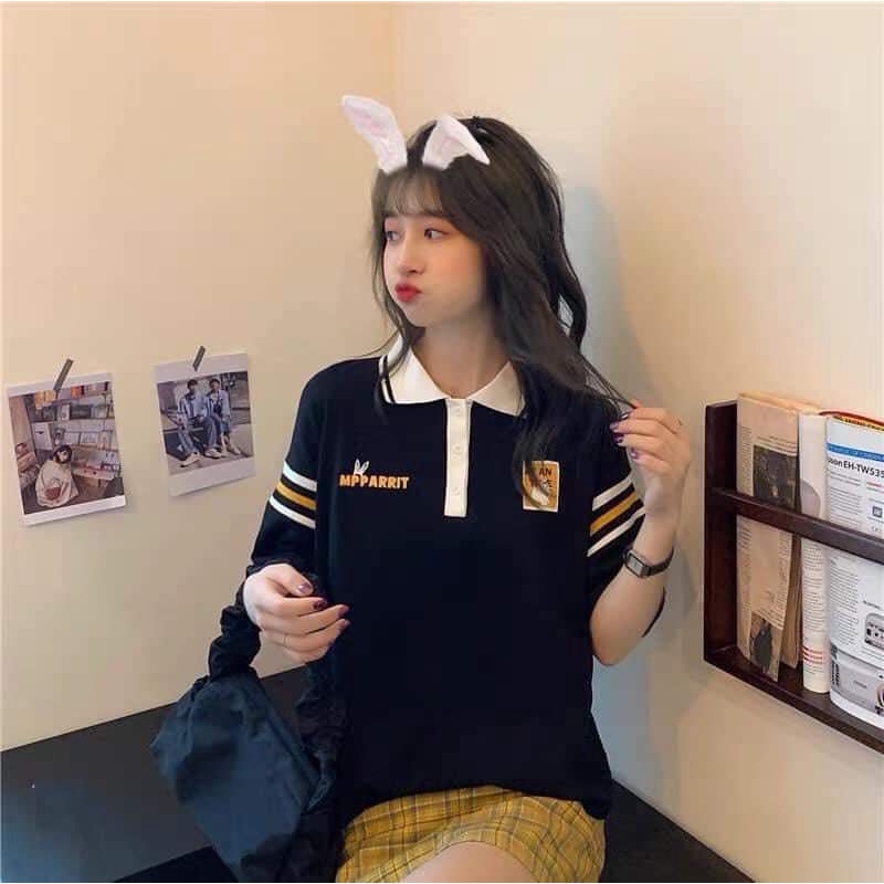 Áo phông nữ form rộng , thun nữ form rộng xuất xịn polo Hàn Quốc free size A3