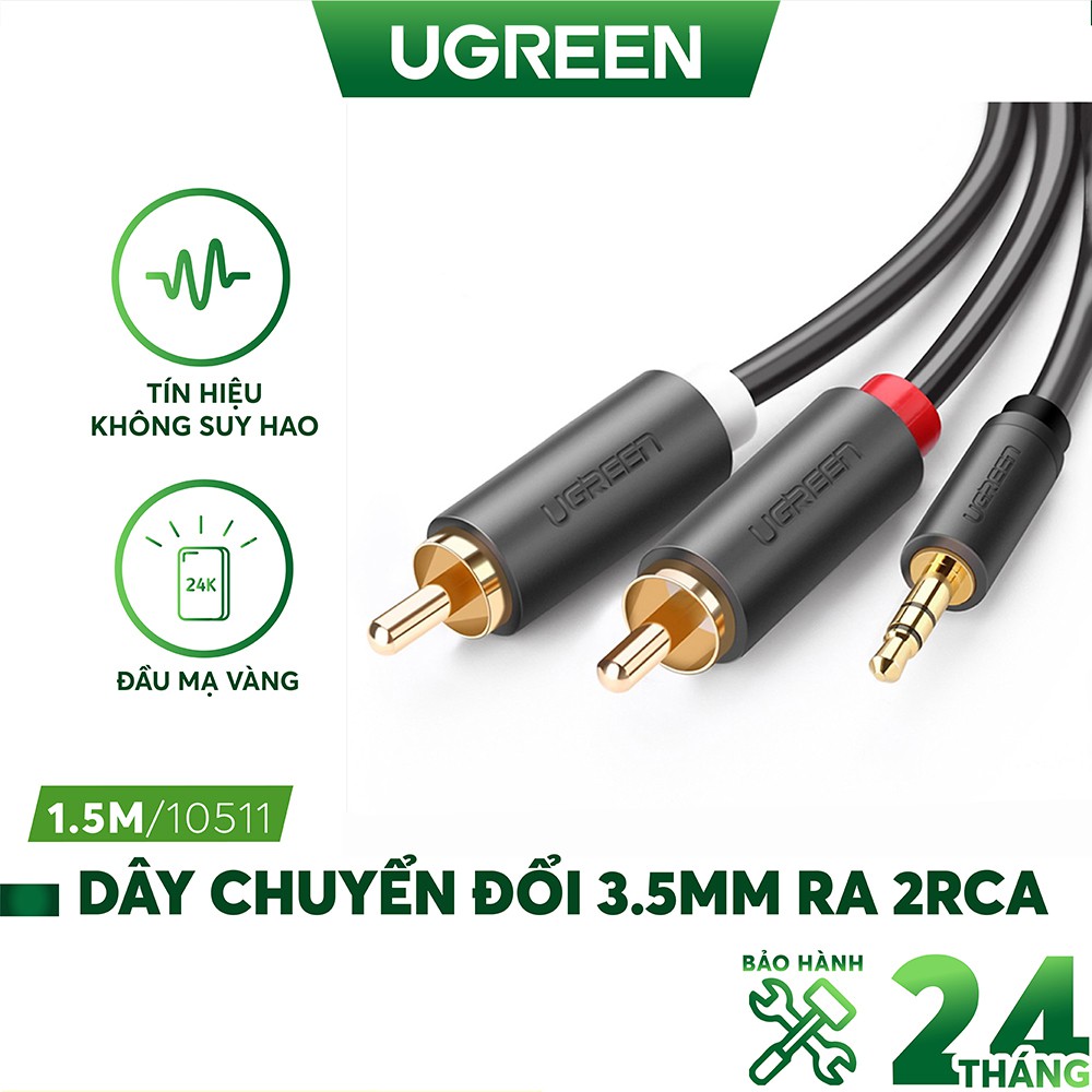 Dây chuyển đổi 3.5mm ra 2RCA (HOA SEN) dài từ 1-10m UGREEN AV102