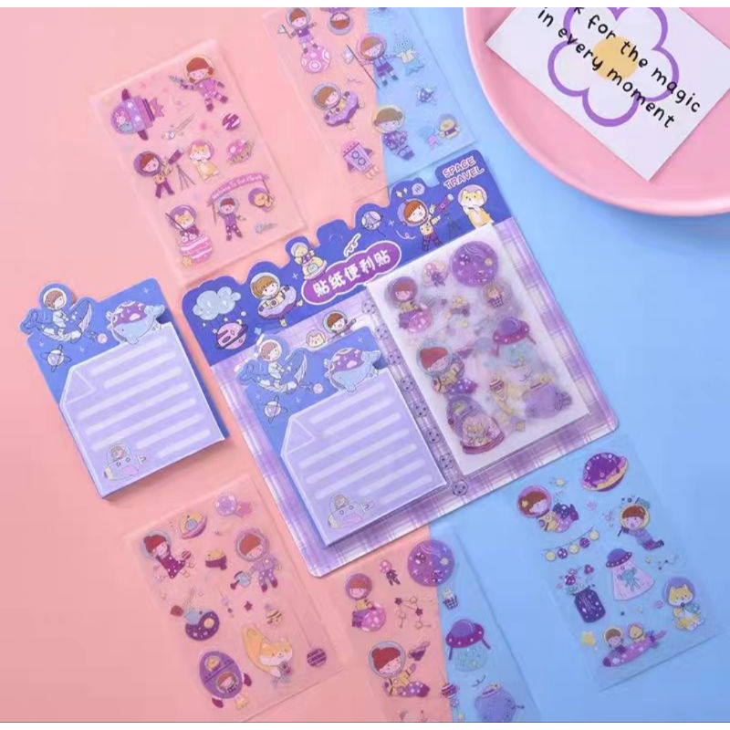 Vỉ note và sticker siêu xinh yêu, ngộ nghĩnh mã HT-SZ-1033