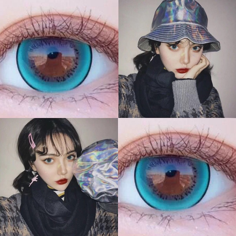 Set 2 Kính Áp Tròng Mắt Mèo 14.5MM Hóa Trang Halloween