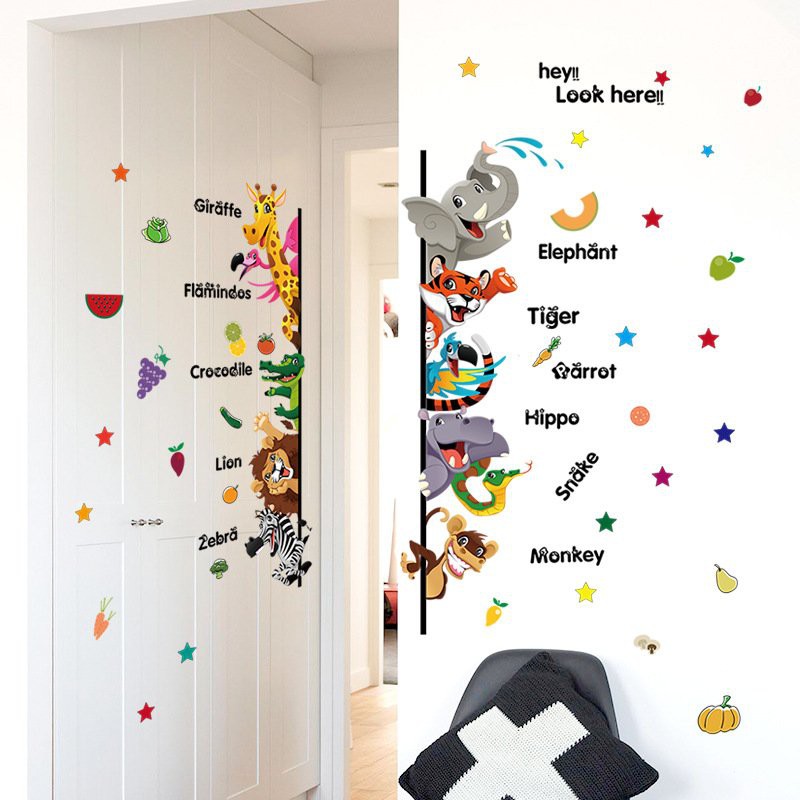 Tranh decal dán tường ĐỘNG VẬT TIẾNG ANH cho bé - Decal dán tường️