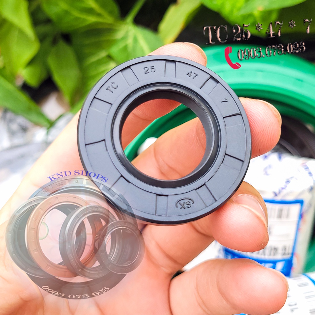 Phớt dầu TC 25*47*7, Phớt lò xo chặn nhớt trục máy cấy lúa và máy sản xuất gạch men | KND Shops