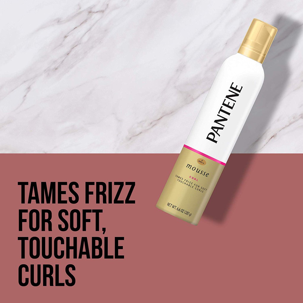 Mousse tạo kiểu tóc dành cho tóc xoăn, uốn Pantene Curl Mousse Tame frizz for Soft Touchable Curls 187g (Mỹ)