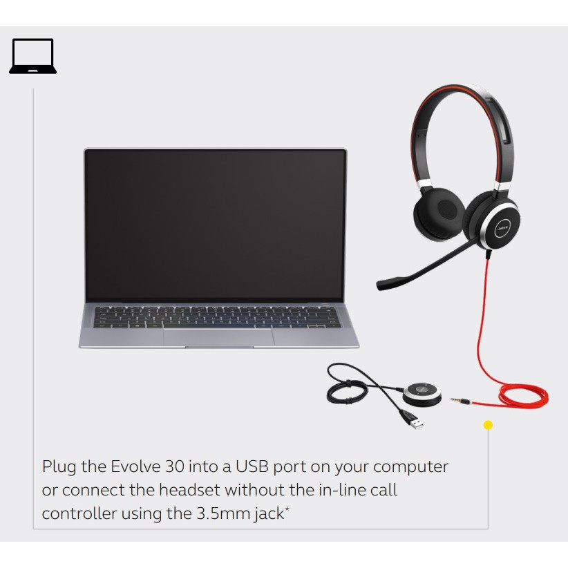 [HEADSET] - Tai nghe đàm thoại kết hợp giải trí Jabra Evolve 40 | BigBuy360 - bigbuy360.vn