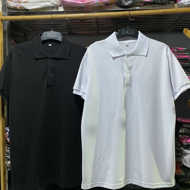 Áo thun Polo trơn form unisex 2 màu (Ảnh thật)