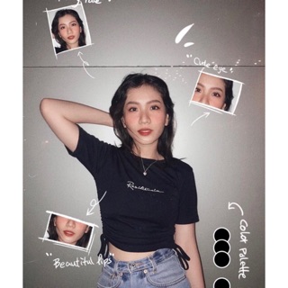 (Ảnh thật) Áo croptop thun ôm in chữ Resi siêu hot 💋
