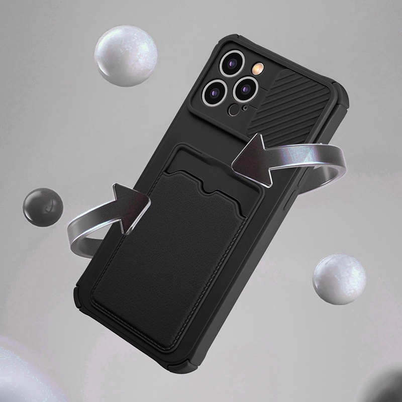 Ốp Điện Thoại Có Ngăn Kéo Đựng Thẻ Cho Samsung Galaxy A12 M12 A22 A32 4G 5G A52 A52S A72 F22 M22