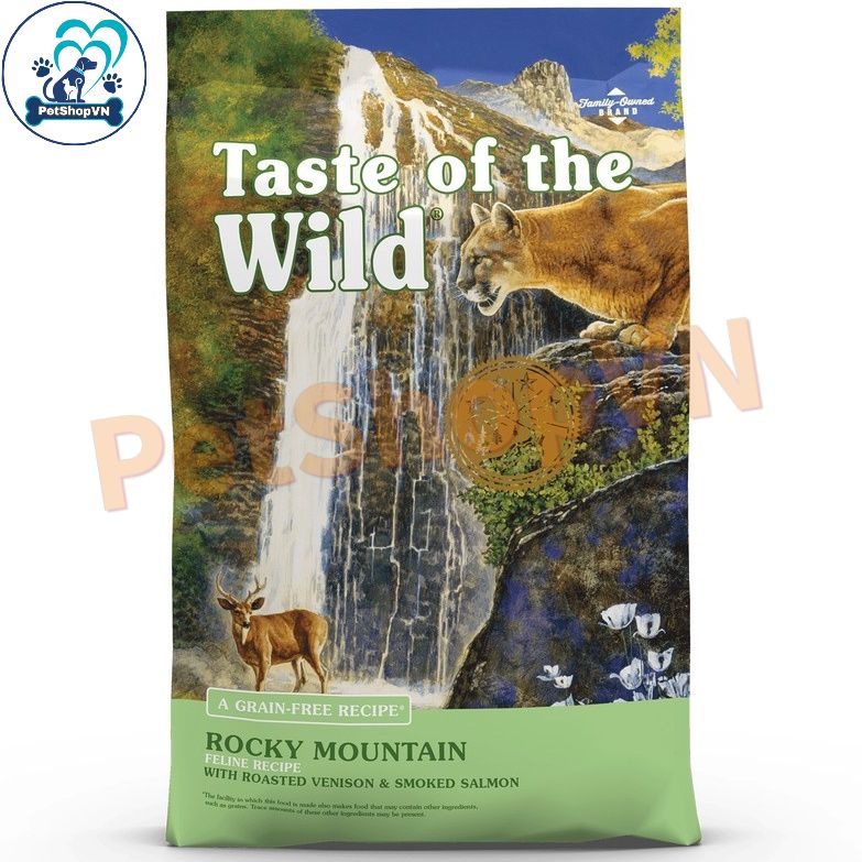 Thức Ăn Cho Mèo Hạt TASTE OF THE WILD ROCKY MOUNTAIN Vị Nai Nướng & Cá Hồi Xông Khói