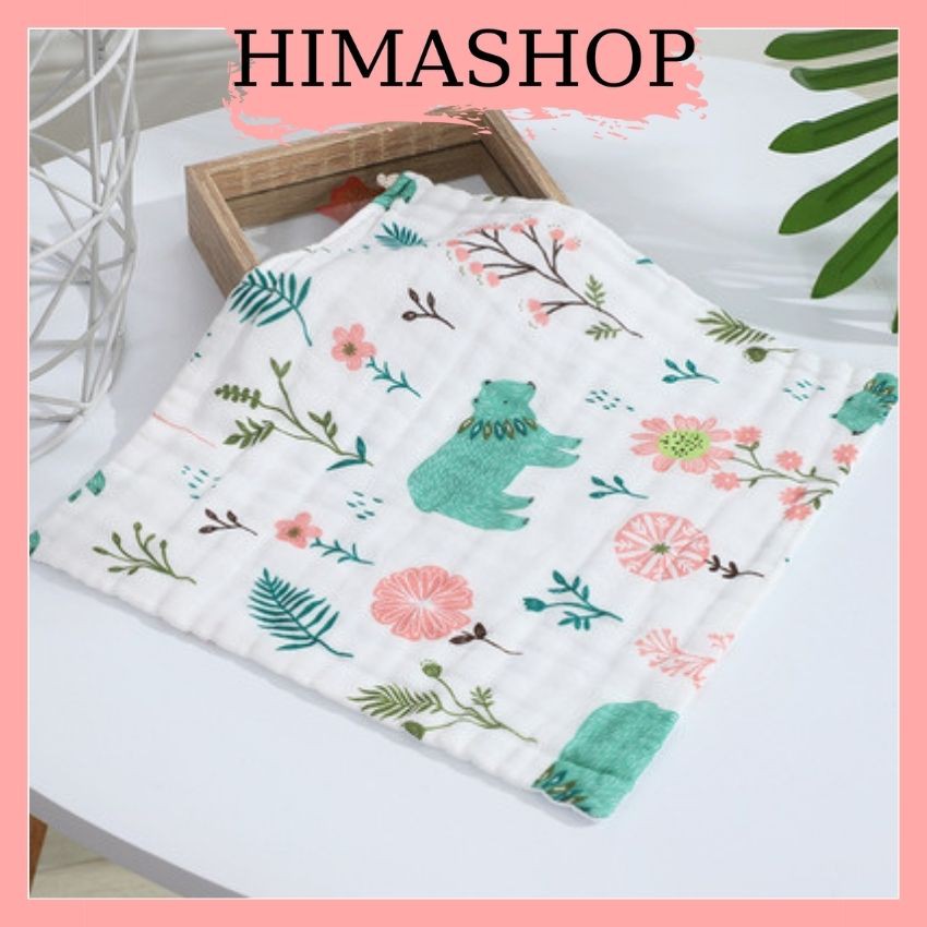 Khăn Sữa Xô Cho Bé HIMASHOP H005 Loại Dày 6 Lớp Siêu Mềm Không Xù Sợi Vải