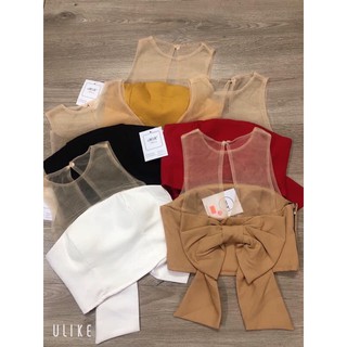 Áo kiểu nơ lưng croptop