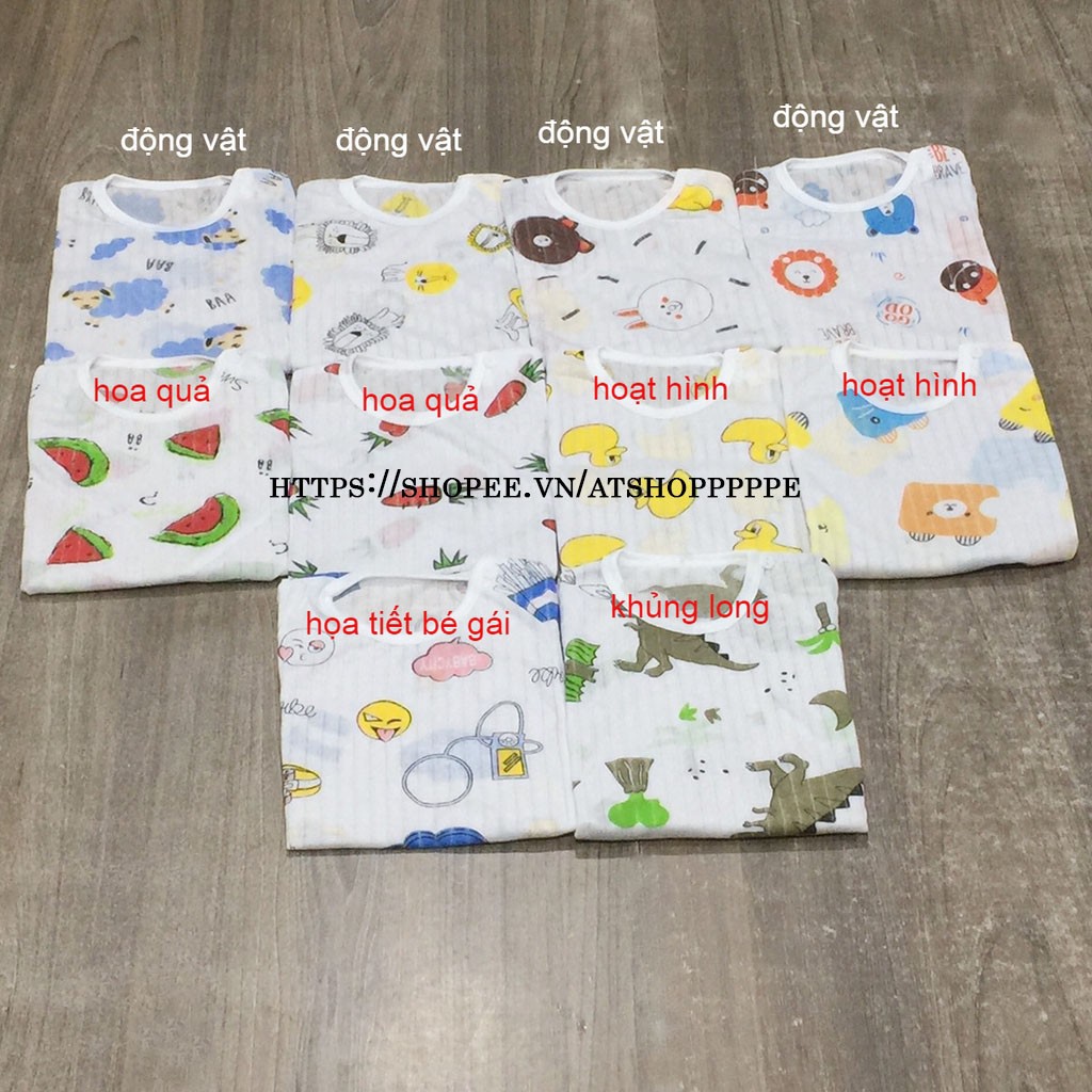 Bộ Cộc Tay cotton giấy cho bé trai &amp; bé gái Từ Sơ Sinh Đến 15kg [ Hàng Chuẩn Loại 1 ]