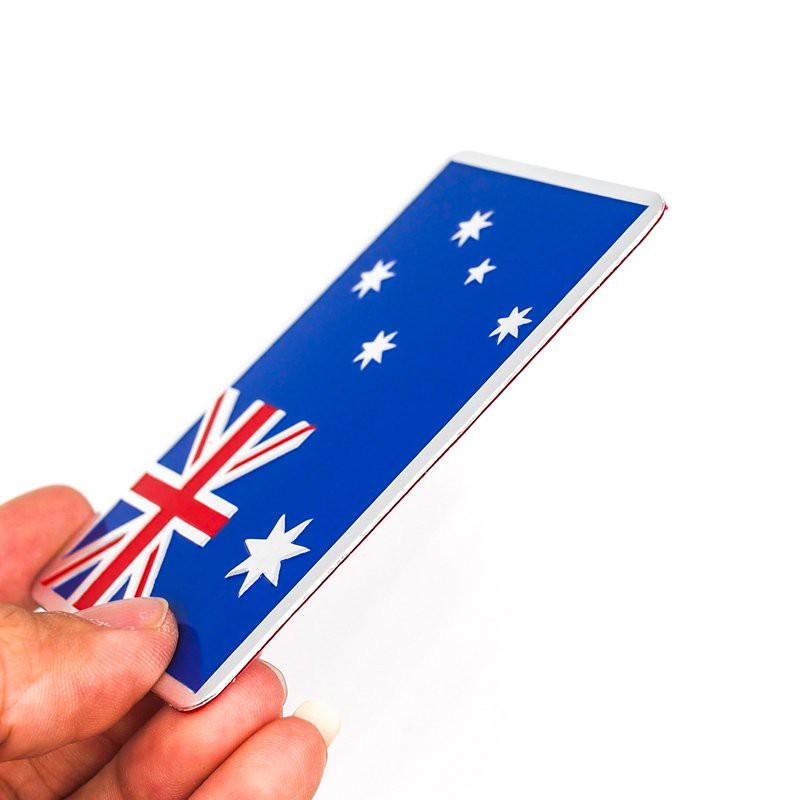 Cờ Úc Australia hình chữ nhật - Sticker metal hình dán kim loại