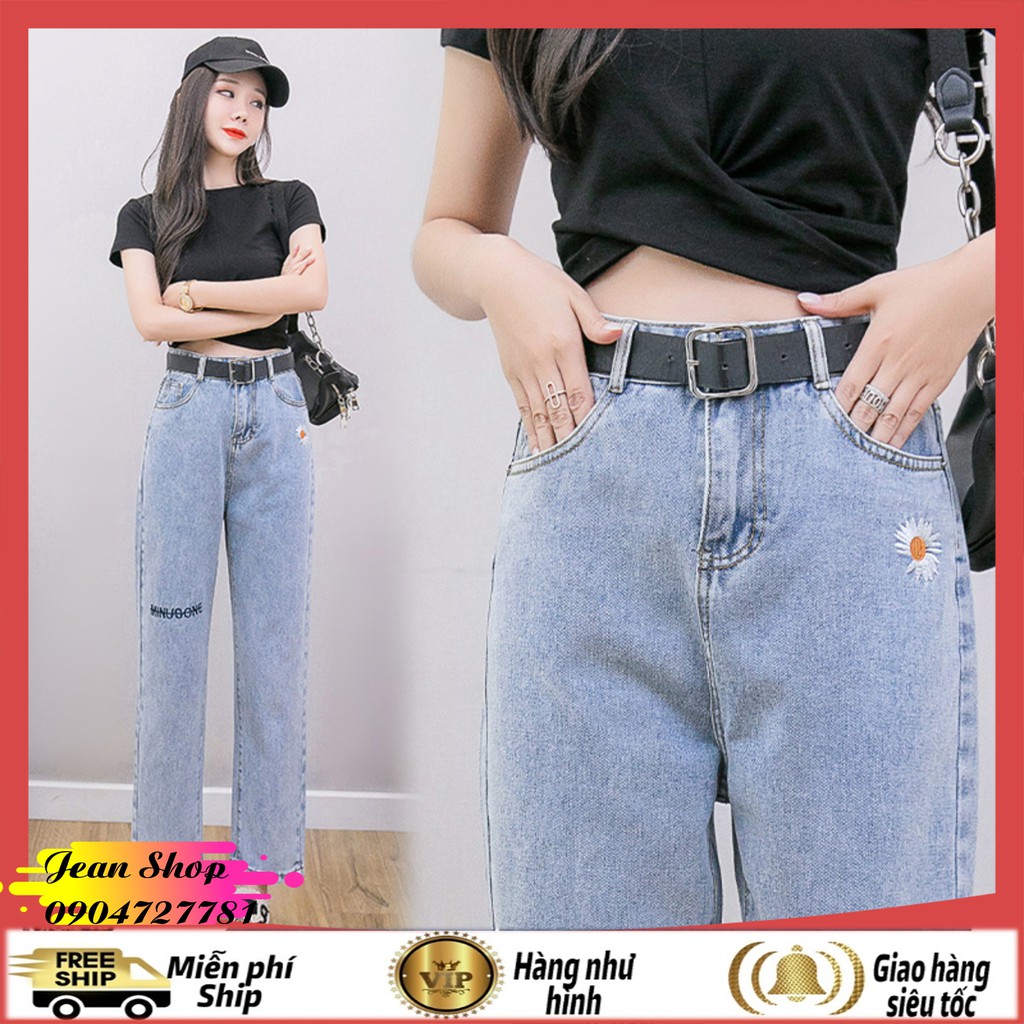 Quần bò nữ 🍎FREE SHIP🍎  Quần jeans nữ đẹp hàng Quảng Châu cao cấp- Quần bò ống suông mẫu mới nhất