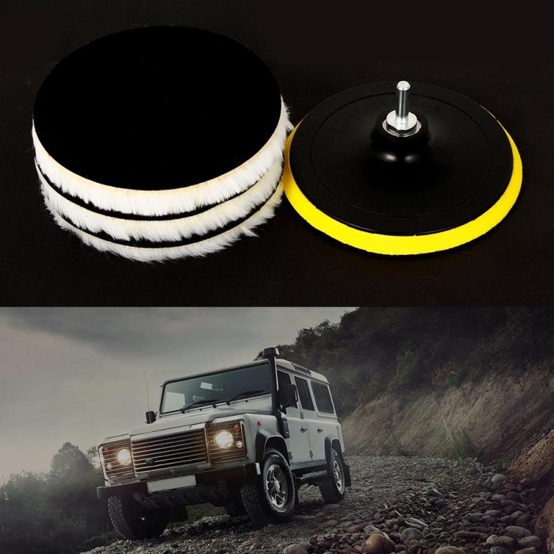 Bộ 5 Miếng Vải Len Đánh Bóng Xe Hơi 6 Inch Mềm Mại Không Gây Tổn Thương Bề Mặt Sơn Xe Hơi