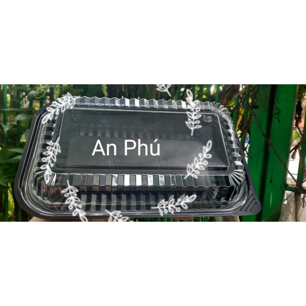 50 Hộp nhựa đế đen HT17 đựng cơm đựng bánh kt 21x13x6 HPB040 HPB021 HPB080
