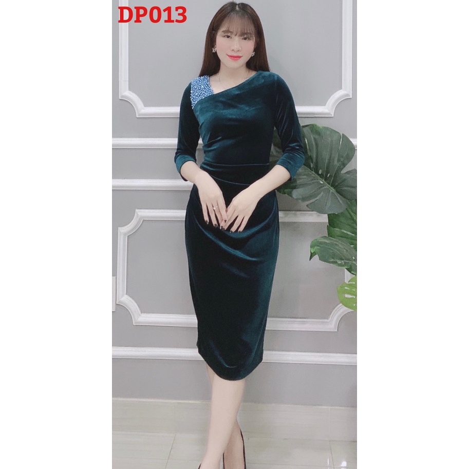 Đầm Nhung Thiết Kế Cao Cấp Siêu Hot 2022 - Váy Đầm Trung Niên - DP013