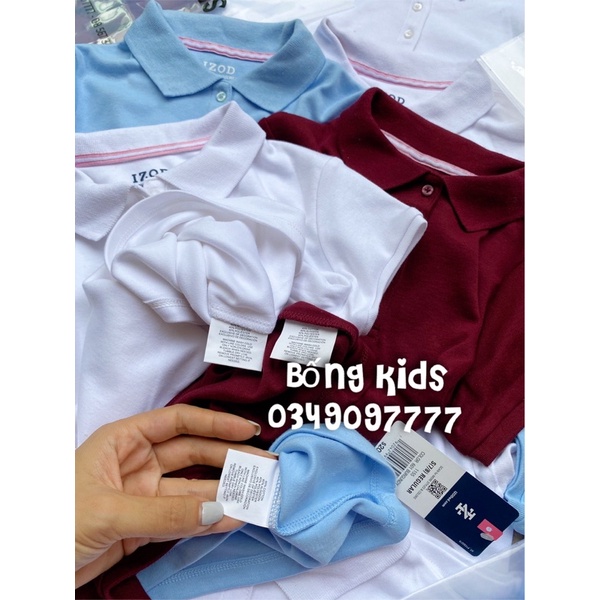 Áo Hè Polo Bé Gái Basic Cotton Dày