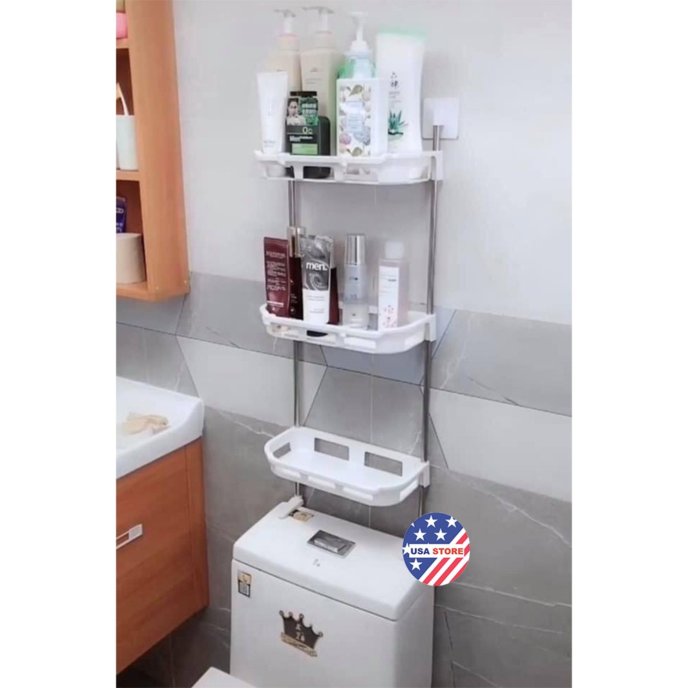 [Tổng Kho Sỉ] Dàn Kệ Nhựa Cao Cấp K6 Loại 2 / 3 Tầng Để Trên Nắp Bồn Cầu (Mới Về)