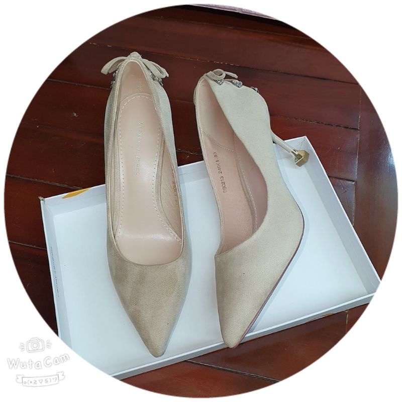 Giầy cao gót phối nơ