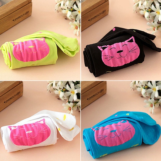 Quần vớ in hình mèo dễ thương cho bé gái