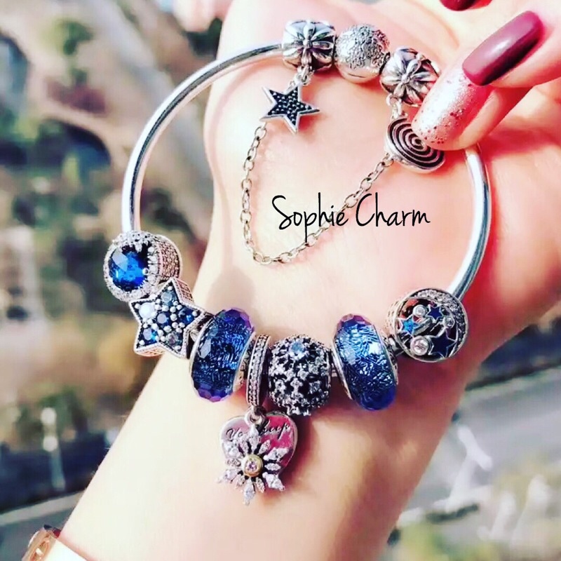 Charm xích safety chain an toàn giúp chống rơi charm bằng bạc 925 nhungsophie