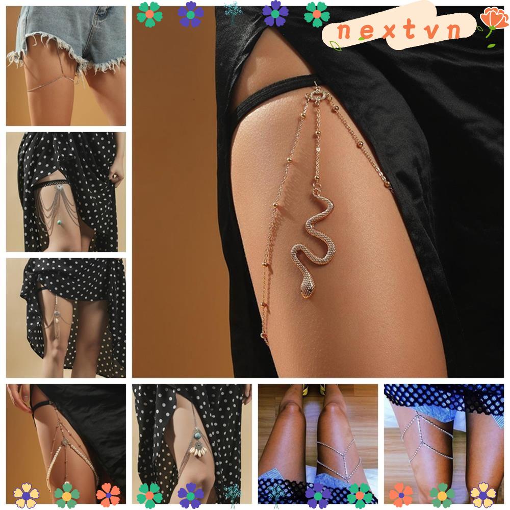 Dây đeo đùi cơ thể nhiều lớp đàn hồi nhiều mẫu tùy chọn phong cách quyến rũ thời trang dành cho nữ