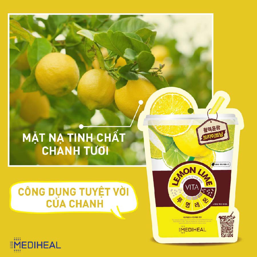 Mặt Nạ Tinh Chất Chanh Tươi Giúp Trắng Sáng Da Mediheal Lemonlime Vita Mask 20ml | BigBuy360 - bigbuy360.vn
