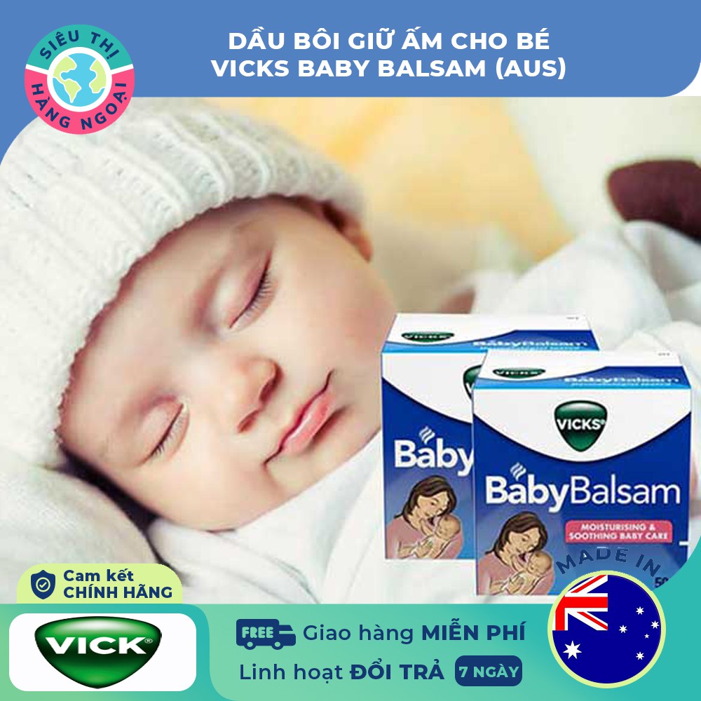 Dầu Vicks Baby Balsam Úc Bôi Ấm Ngực Cho Bé