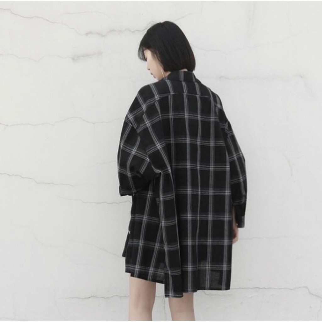 DUNEA Áo Somi CARO DÁNG DÀI FLANEL Unisex
