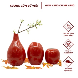 Bộ 3 bình hoa decor trang trí nhà cửa gốm sứ Bát Tràng