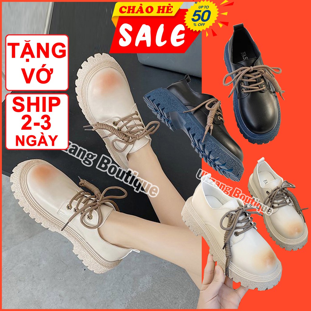 Giày Oxford nữ giày ulzzang đế cao mũi tròn mới 2021 (OX-1)