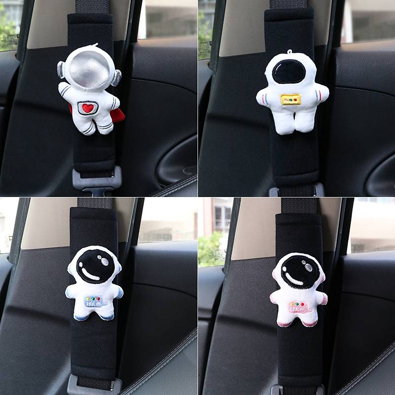 Car Safety Belt Shoulder Pad Cover Cartoon Cute Astronaut Car Safety Belt Anti-Strangulation Protective Case Car Interior Ornaments Auto department store supplies